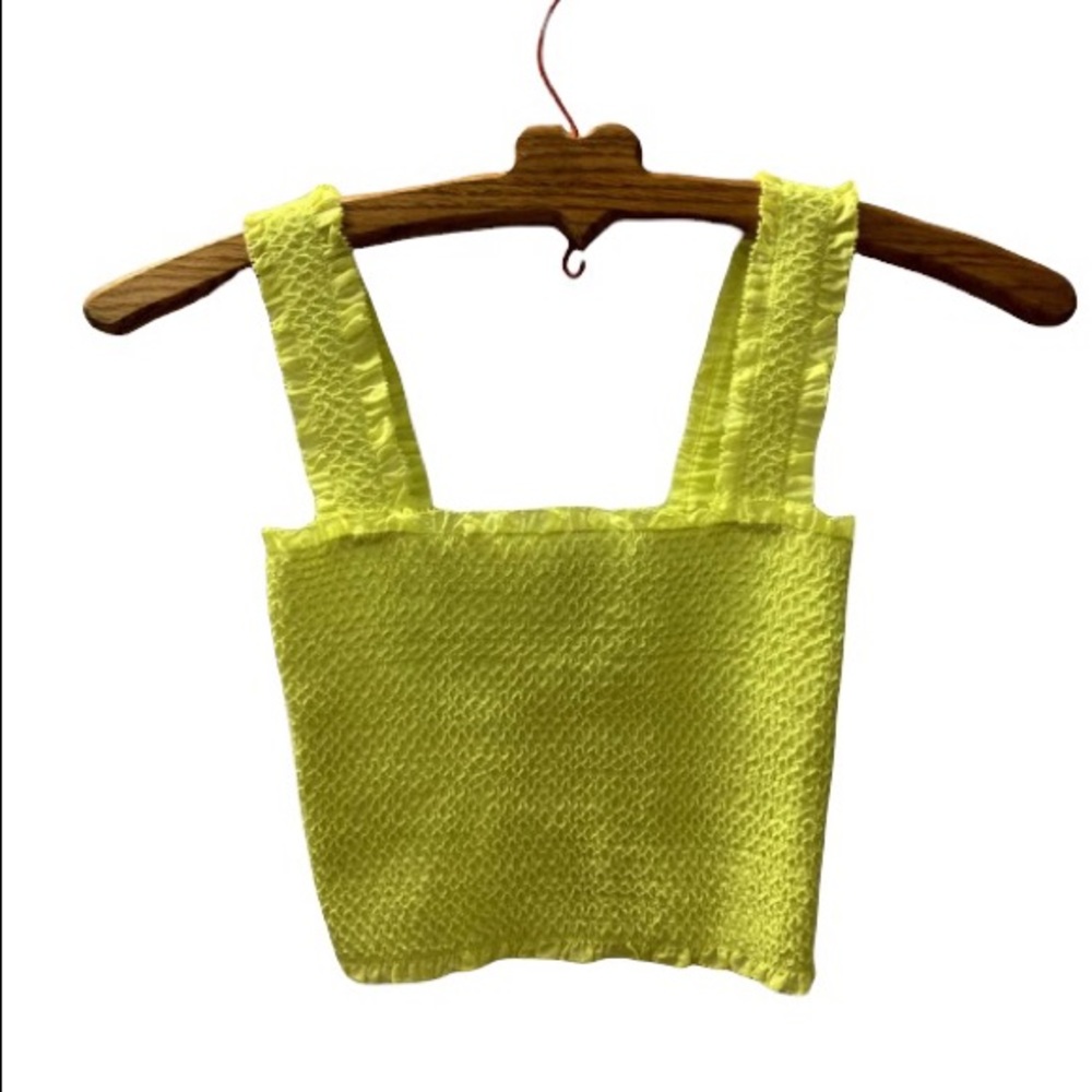 Alice + Olivia Yellow Zip Back Top XS